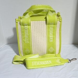 Steve Madden Neon Green and Beige Tote
